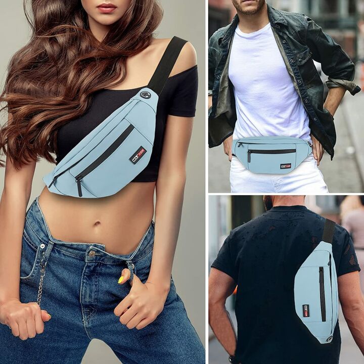 MAXTOP PU Leather Fanny Pack - 4-Zipper Pockets