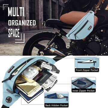 MAXTOP PU Leather Fanny Pack - 4-Zipper Pockets