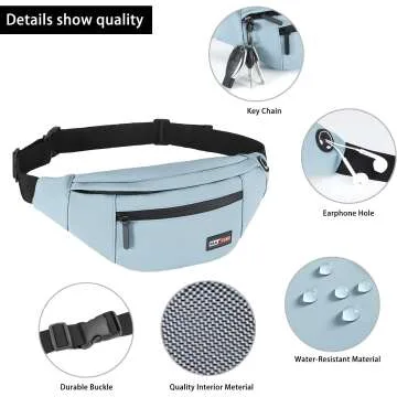 MAXTOP PU Leather Fanny Pack - 4-Zipper Pockets