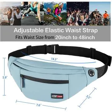 MAXTOP PU Leather Fanny Pack - 4-Zipper Pockets