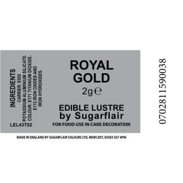 SugarFlair Edible Lustre Powder Colours ROYAL GOLD - Transform Your Baking into Art