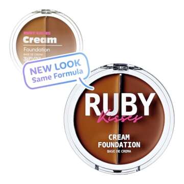 Ruby Kisses 3D Face Creator Cream Foundation & Concealer, 12 Hours Long Lasting, Medium to Full Cove...