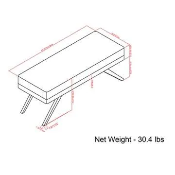 Chic SIMPLIHOME Chanelle Ottoman Bench for Modern Spaces