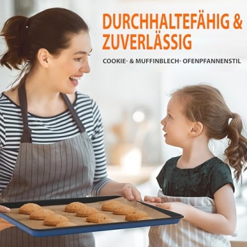 NutriChef 8-Piece Nonstick Stackable Bakeware Set - PFOA, PFOS, PTFE Free Baking Tray Set w/Non-Stick Coating, 450°F Oven Safe, Round Cake, Loaf, Muffin, Wide/Square Pans, Cookie Sheet (Blue)