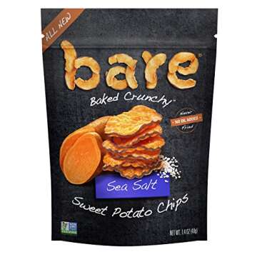 Bare Baked Crunchy Veggie Chips, Variety Pack, Gluten Free, 1.4 Ounce Bag, 6 count