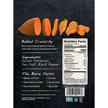 Bare Baked Crunchy Veggie Chips, Variety Pack, Gluten Free, 1.4 Ounce Bag, 6 count