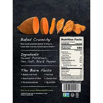 Bare Baked Crunchy Veggie Chips, Variety Pack, Gluten Free, 1.4 Ounce Bag, 6 count