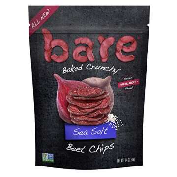 Bare Baked Crunchy Veggie Chips, Variety Pack, Gluten Free, 1.4 Ounce Bag, 6 count