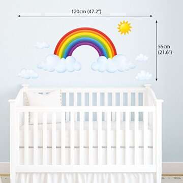 DECOWALL Rainbow and Clouds Wall Stickers for Kids Rooms