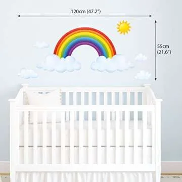 DECOWALL Rainbow and Clouds Wall Stickers for Kids Rooms