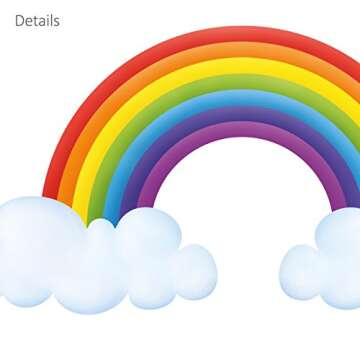 DECOWALL Rainbow and Clouds Wall Stickers for Kids Rooms