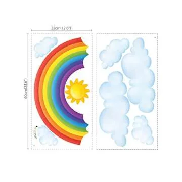 DECOWALL Rainbow and Clouds Wall Stickers for Kids Rooms