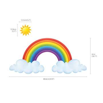 DECOWALL Rainbow and Clouds Wall Stickers for Kids Rooms