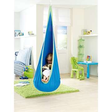 Sensory Jungle Hanging Pod Chair with Cushion - Therapy Swing Seat Hammock for Kids, Toddlers, Child...