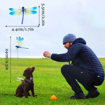 3PCS Outdoor Fake Dragonfly Rod Clip, Garden Metal Dragonfly Clip. Natural Organic Concept, 3D Drago...