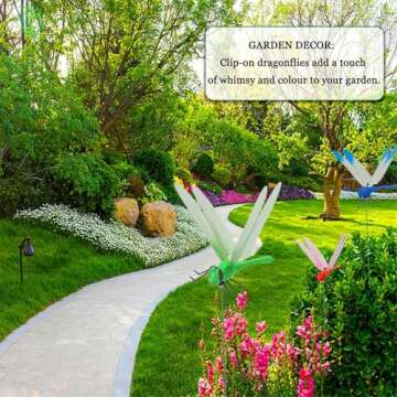 3PCS Outdoor Metal Dragonfly Clips for Garden Decor