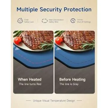 Taseven Warming Mat for Food - 7 Temp Adjustable Warming Tray