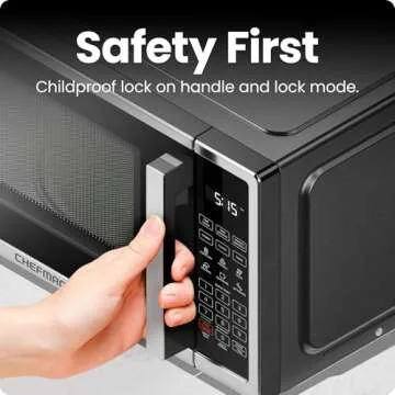 Chefman Countertop Microwave Oven 0.9 Cu. Ft. Digital Stainless Steel Microwave 900 Watt with 6 Presets, Eco Mode, Mute Option, Memory Function, Child Safety Lock, Kitchen, Home, Dorm Essentials