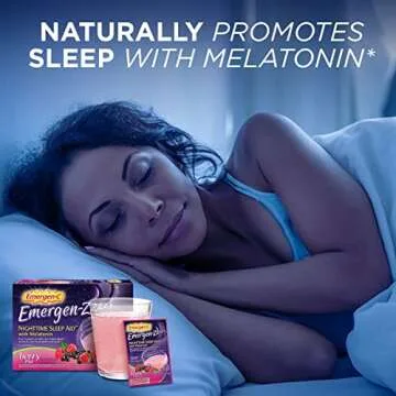 Emergen-Zzzz Nighttime Sleep Aid, With Melatonin And Vitamin C 500mg (48 Count, Berry PM Flavor) Dietary Supplement, 0.27 Ounce Powder Packets