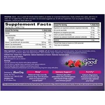 Emergen-Zzzz Nighttime Sleep Aid, With Melatonin And Vitamin C 500mg (48 Count, Berry PM Flavor) Dietary Supplement, 0.27 Ounce Powder Packets