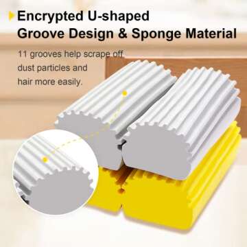 Jeymei 4-Pack Damp Clean Duster Sponge, Sponge Cleaning Brush, Duster for Cleaning Blinds, Glass, Ba...