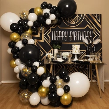 PartyWoo Black and Gold Balloons for All Celebrations