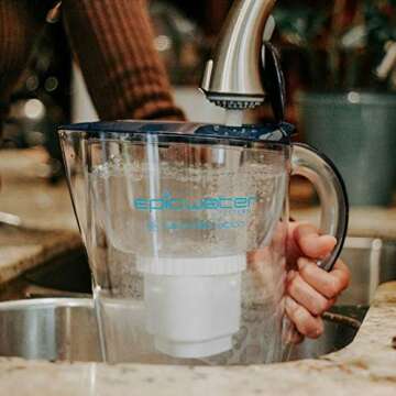 Epic Water Filters Nano | Water Filter Pitchers for Drinking Water | 10 Cup | 150 Gallon Filter | Gr...