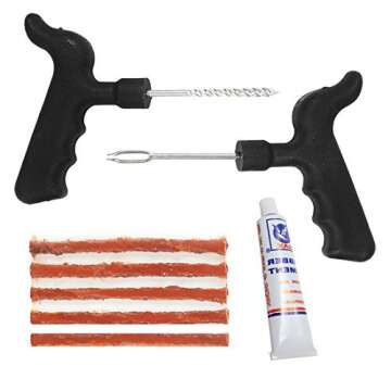 Attican Tire Repair Kit, 5 Plugs Heavy Duty Auto Flat Sealer for Car, Bike, Motorcycle