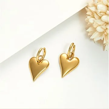 Gorgeous PALBOA Gold Heart Dangle Drop Earrings Women