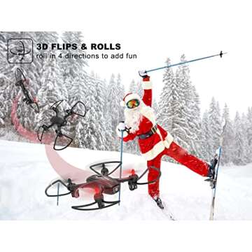 NEHEME NH530 Drones with Camera for Adults Kids, FPV Drone with 1080P HD Camera, RC Quadcopter for Beginners with Gravity Sensor, Headless Mode, One Key Return/Take Off/Landing, Drone with 2 Batteries