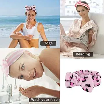 Stylish WHAVEL 6 Pack Spa Headbands for Skincare