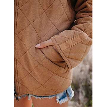 Goranbon Women's Quilted Jackets Zip up Puffer Winter Fall Coats with Pockets