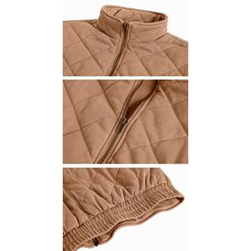 Goranbon Women's Quilted Jackets Zip up Puffer Winter Fall Coats with Pockets