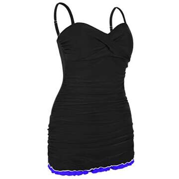 Hilor Women's Tummy Control Ruffle Swimdress One Piece