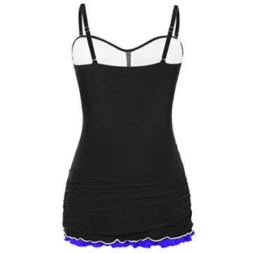 Hilor Women's Tummy Control Ruffle Swimdress One Piece