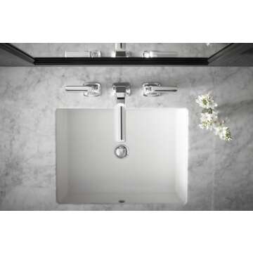 KOHLER 2882-0 Verticyl Rectangular Undermount Bathroom Sink, 19 3/4", White