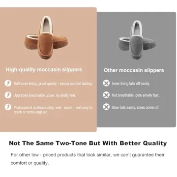 Lulex Moccasins Plush Indoor Outdoor Slippers for Men