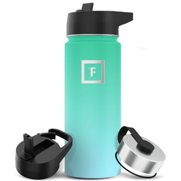 IRON °FLASK Camping & Hiking Hydration Flask with 3 Lids - Stainless Steel, Double Walled & Vacuum ...
