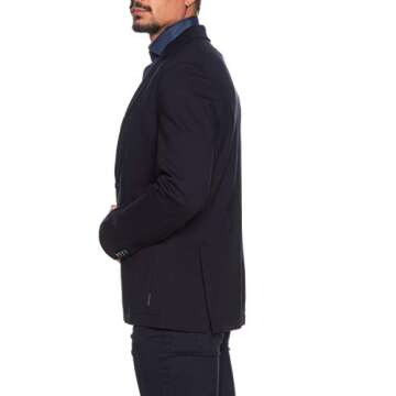 A | X ARMANI EXCHANGE Men Two Button Single Breasted Fleece Blazer, Navy, XL