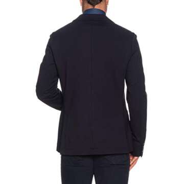 A | X ARMANI EXCHANGE Men Two Button Single Breasted Fleece Blazer, Navy, XL