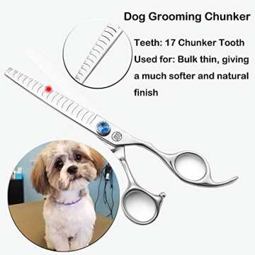 Moontay Professional Dog Grooming Scissors Kit - Silver