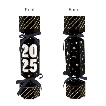 Big Dot of Happiness Hello New Year - No Snap 2025 NYE Party Table Favors - DIY Cracker Boxes - Set of 12