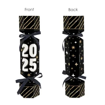 Big Dot of Happiness Hello New Year - No Snap 2025 NYE Party Table Favors - DIY Cracker Boxes - Set of 12