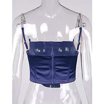 L'VOW Sexy Bustier Corset Satin Crop Top for Women