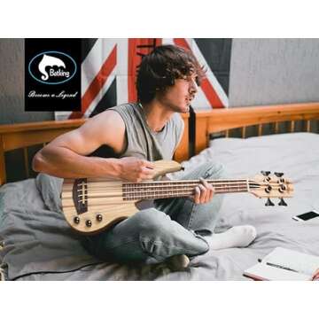 Batking Electric Ubass - 4 String Ukulele Bass with Gig Bag