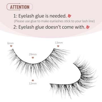 Onlyall Natural Lashes - Wispy Flared False Eyelashes (7 Pairs) for a Soft Look