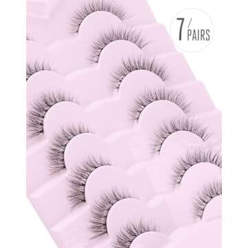 Onlyall Natural Lashes - Wispy and Lightweight False Eyelashes