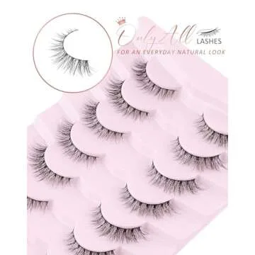 Onlyall Natural Lashes - Wispy and Lightweight False Eyelashes