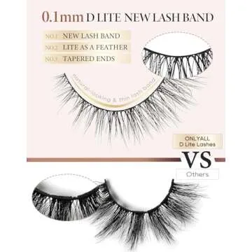 Onlyall Natural Lashes - Wispy and Lightweight False Eyelashes