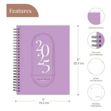 Rileys 2025 Weekly Planner - Annual Weekly & Monthly Agenda Planner, Jan - Dec 2025, Aesthetic Schoo...
